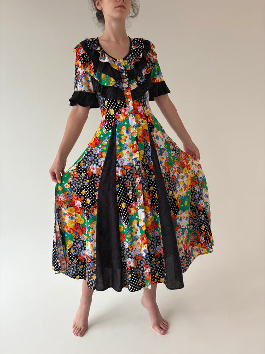 Rochie vintage maxi vaporoasă în stil Dolce & Gabbana