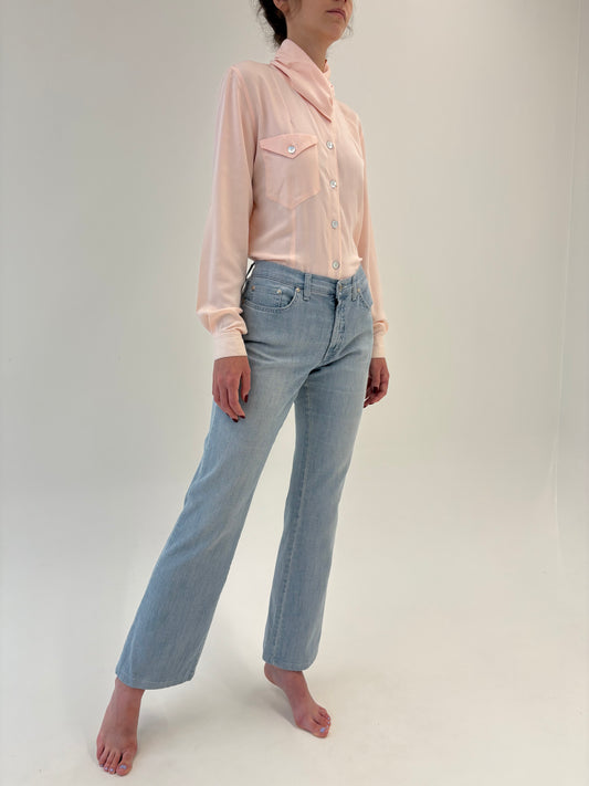 Jeans luxury Trussardi bootcut light wash modelator