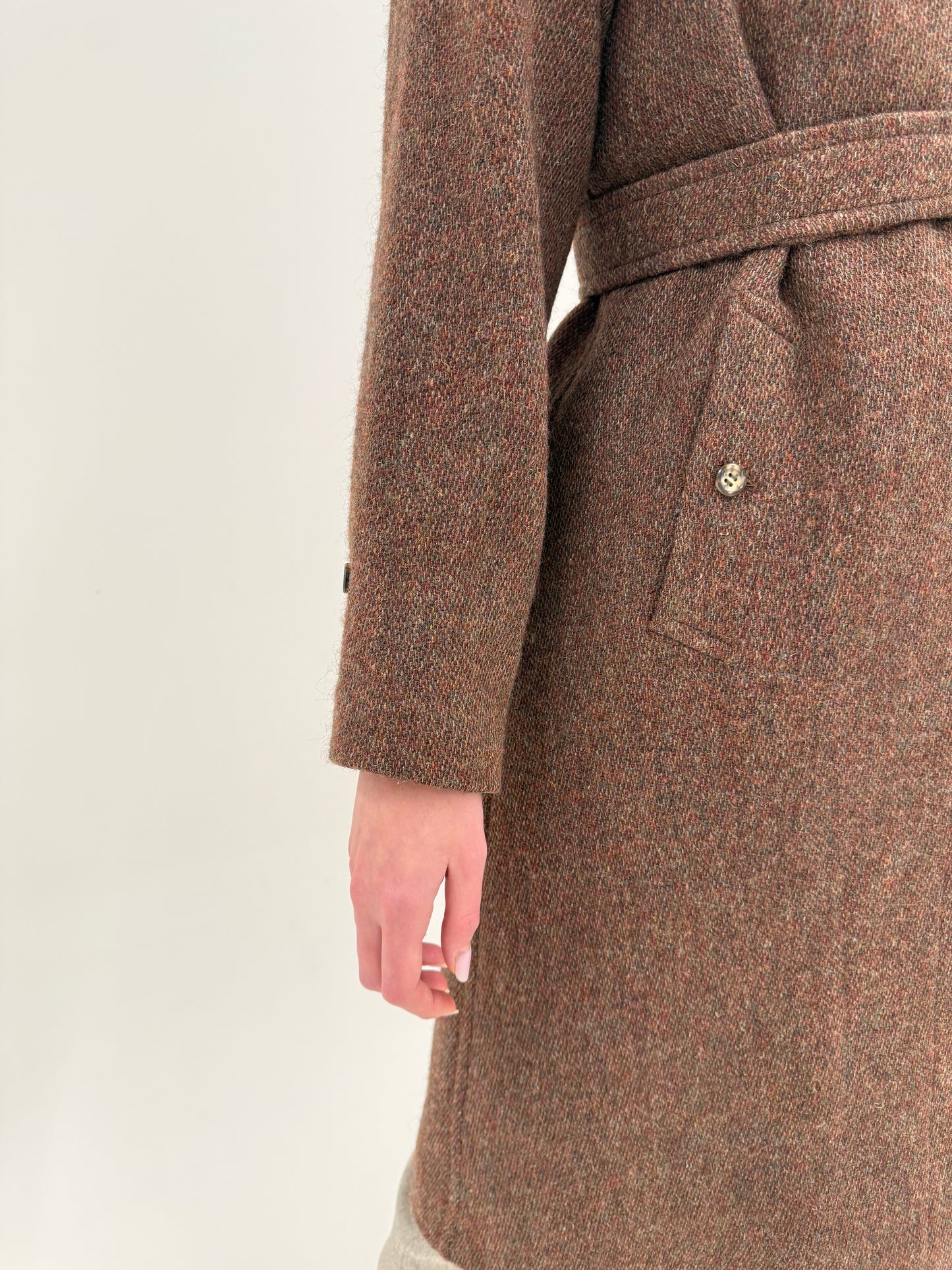 Palton old vintage Burberry de colecție din tweed gros de lana