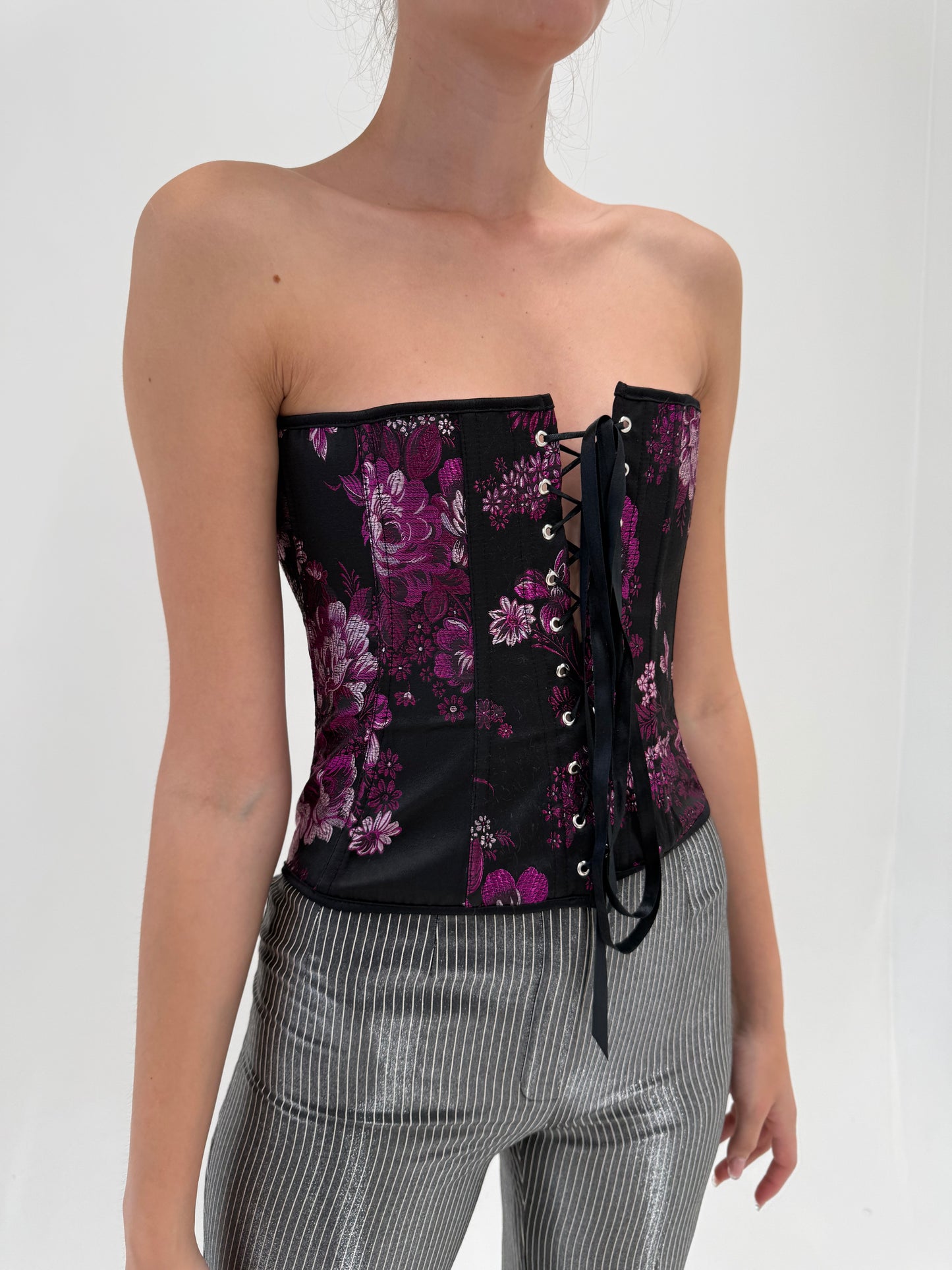 Corset cu balene ultra modelator din brocart