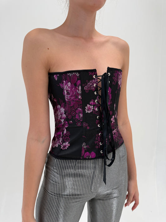 Corset cu balene ultra modelator din brocart