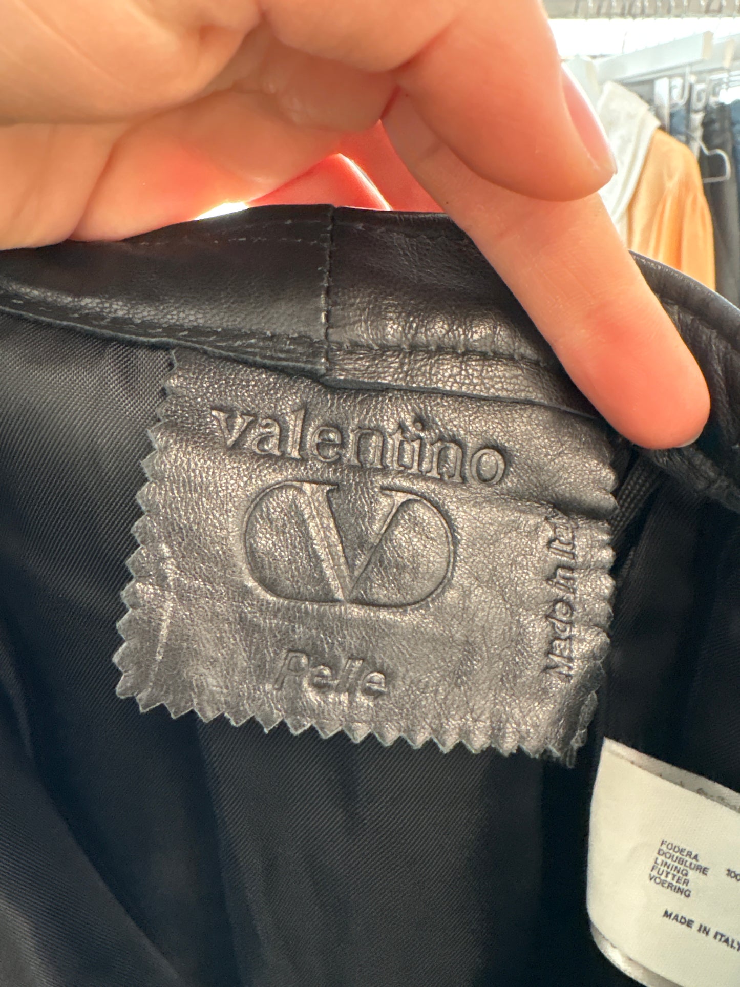 Fustă Valentino din piele naturală mănușă