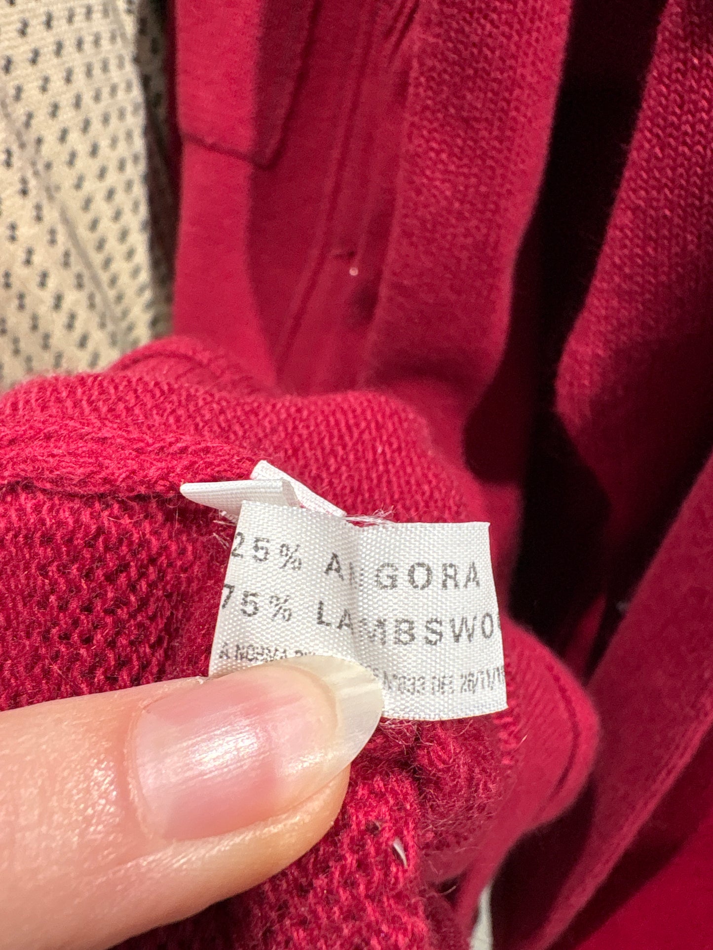 Rochie raspberry red din tricot plin de lana extrafina și Angora