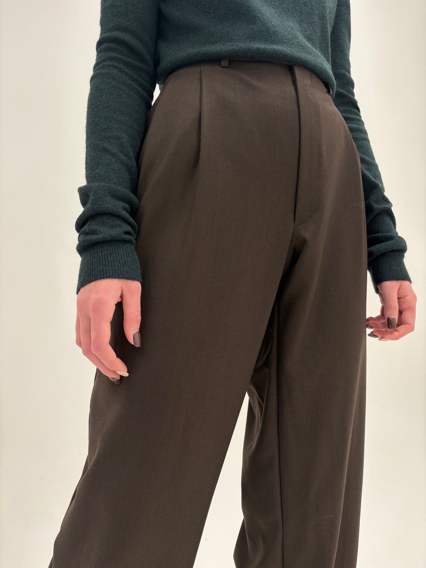Pantaloni ultra luxury Canali tall din lana excepțională extrafina