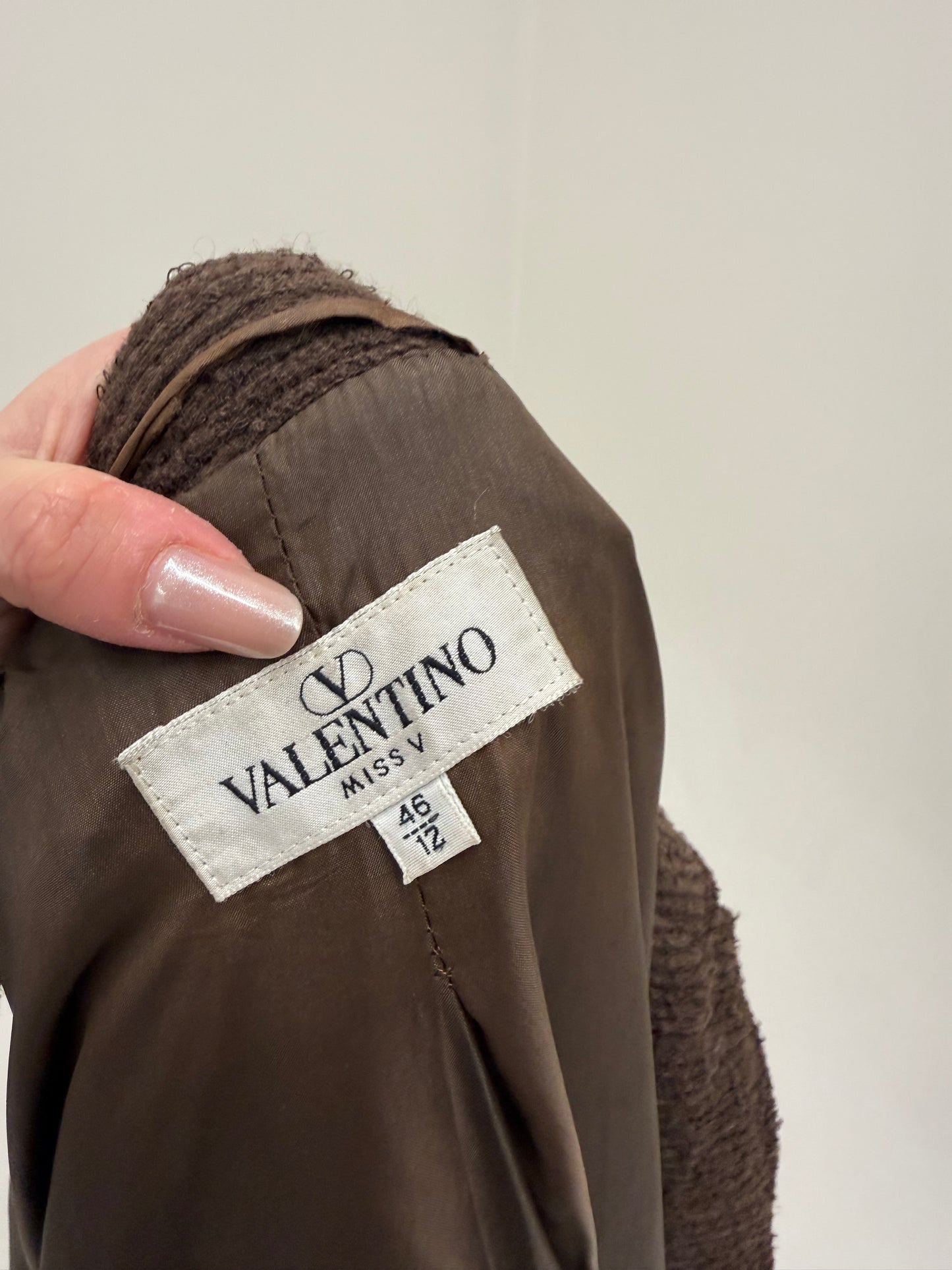 Pardesiu Valentino vintage în croi lejer chocolate brown