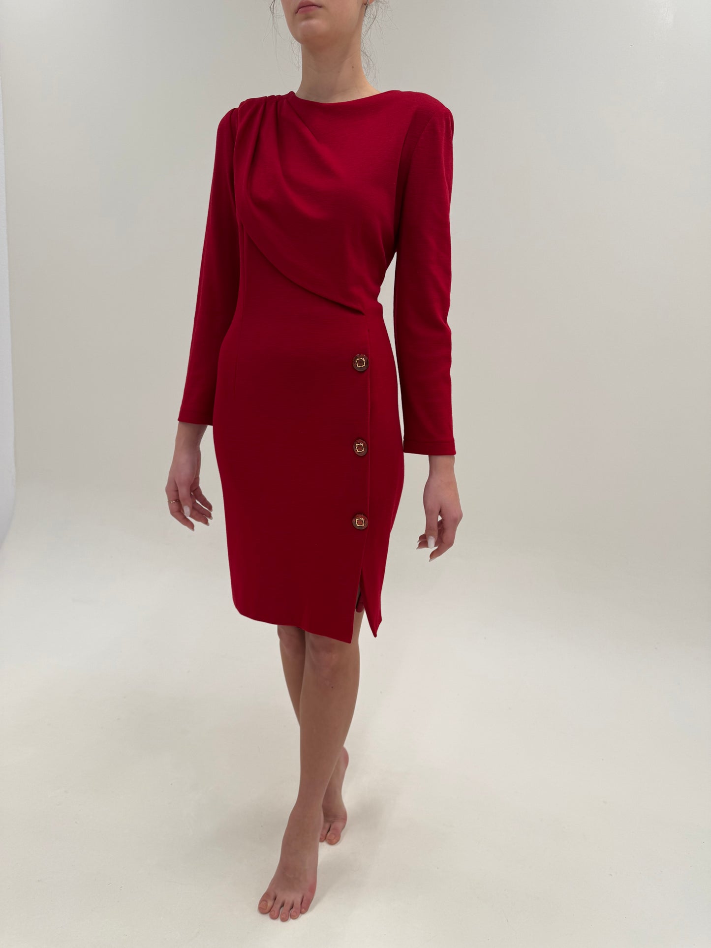 Rochie luxury Luisa Spagnoli spectaculoasă dark cherry red