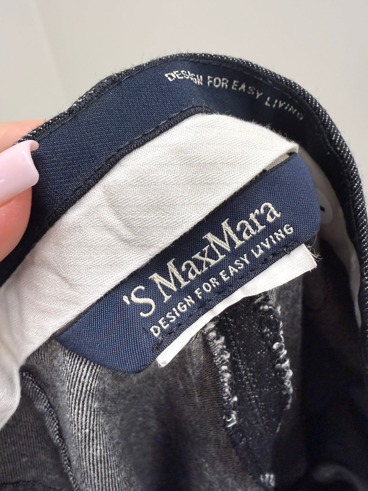 Jeans Max Mara raw petite dark wash straight leg excepționali confort