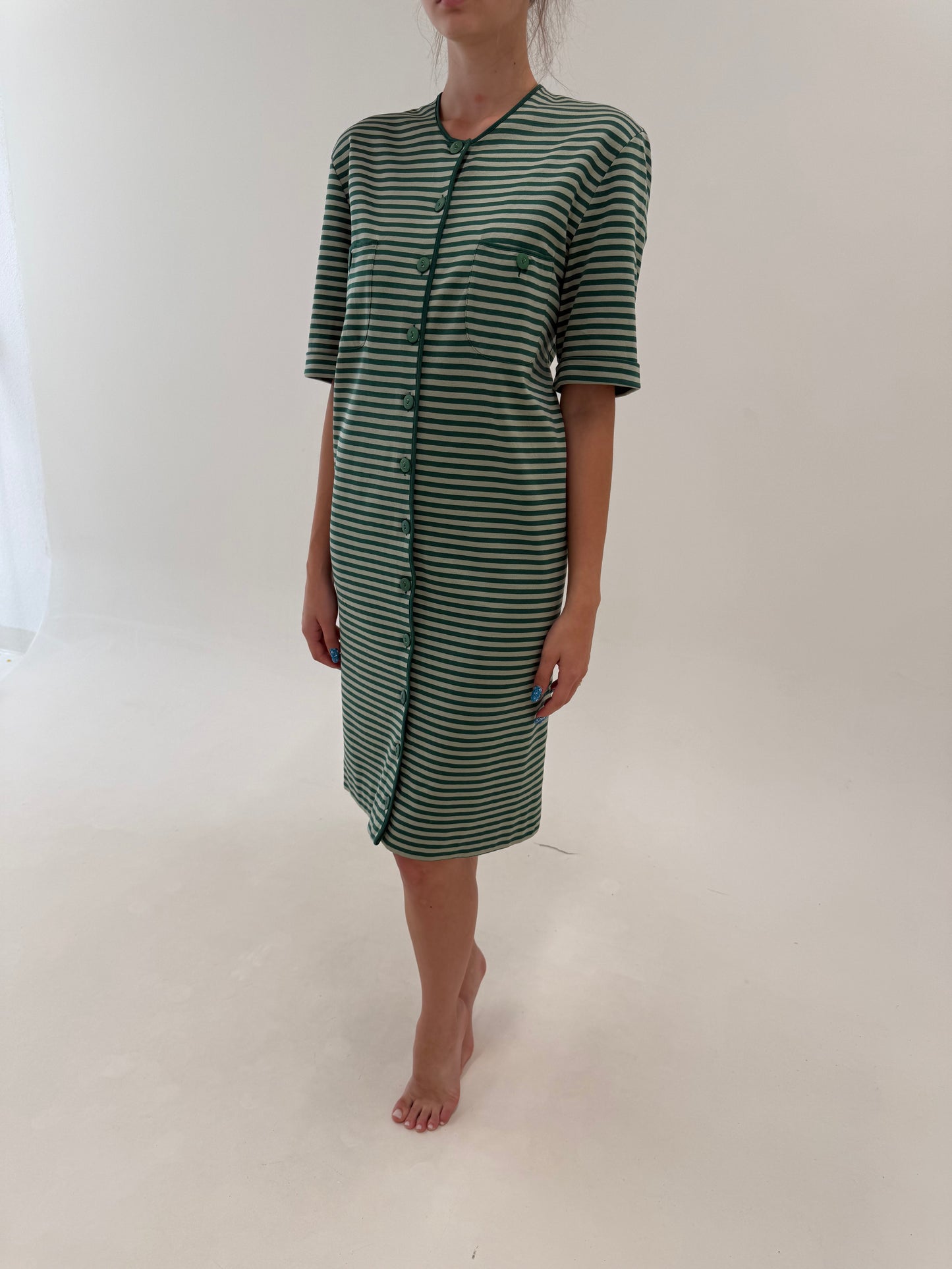 Rochie vintage italiană de brand premium de tricotaje din bumbac filo di Scozia
