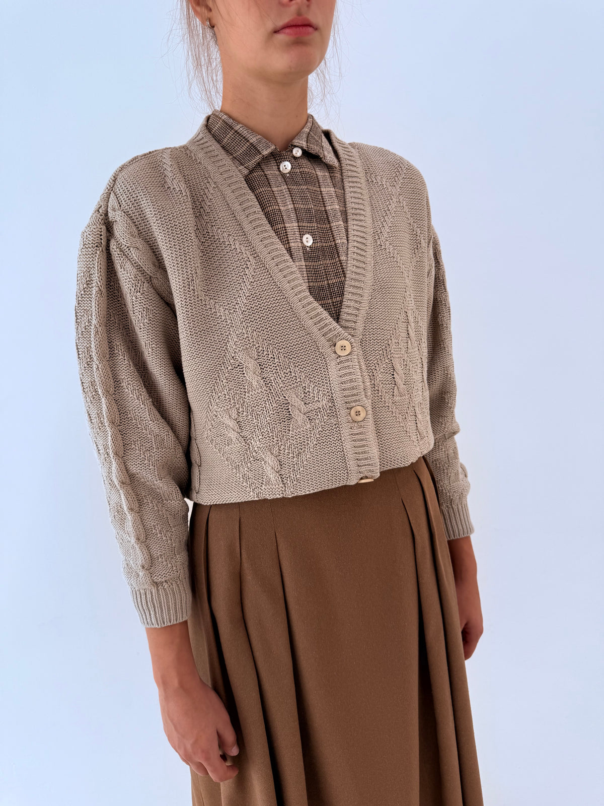 Cardigan italian din bumbac excepțional de gramaj mare petite