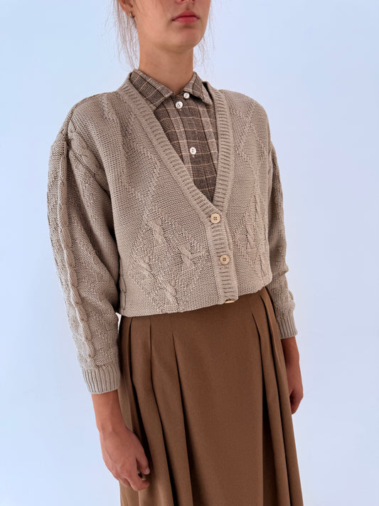 Cardigan italian din bumbac excepțional de gramaj mare petite