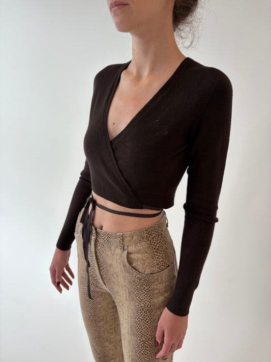 Cardigan petrecut Liu&Jo dark chocolate brown