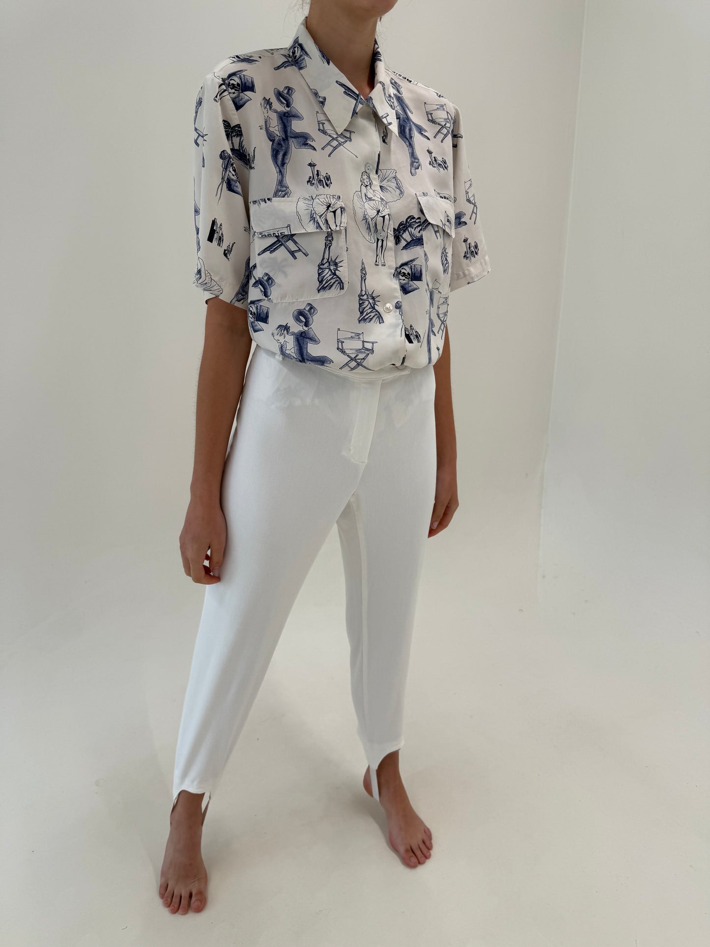 Pantaloni Madeleine din bumbac modelator cu talie ultra înaltă