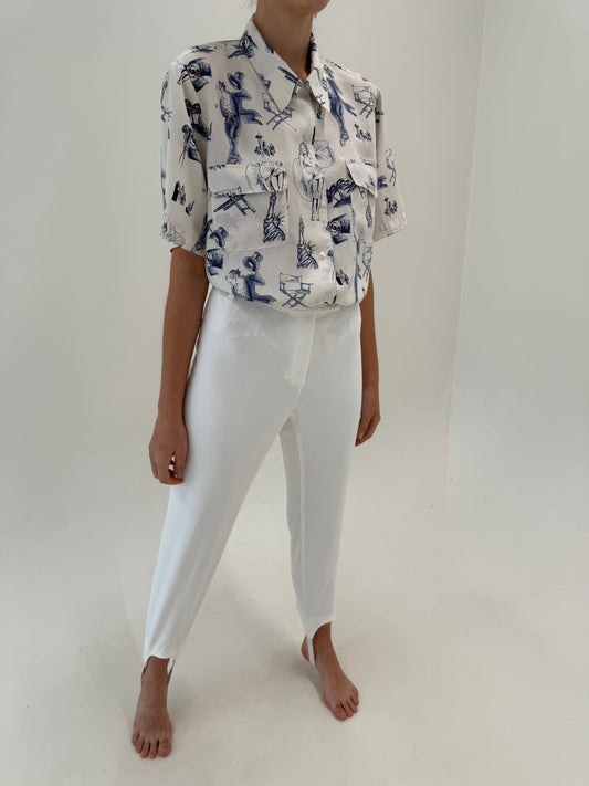 Pantaloni Madeleine din bumbac modelator cu talie ultra înaltă