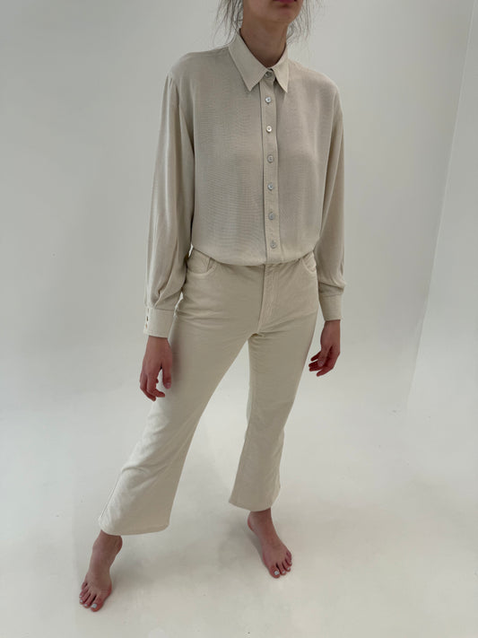 Jeans nude de vară petite în croi ușor evazat modelator ultra confort