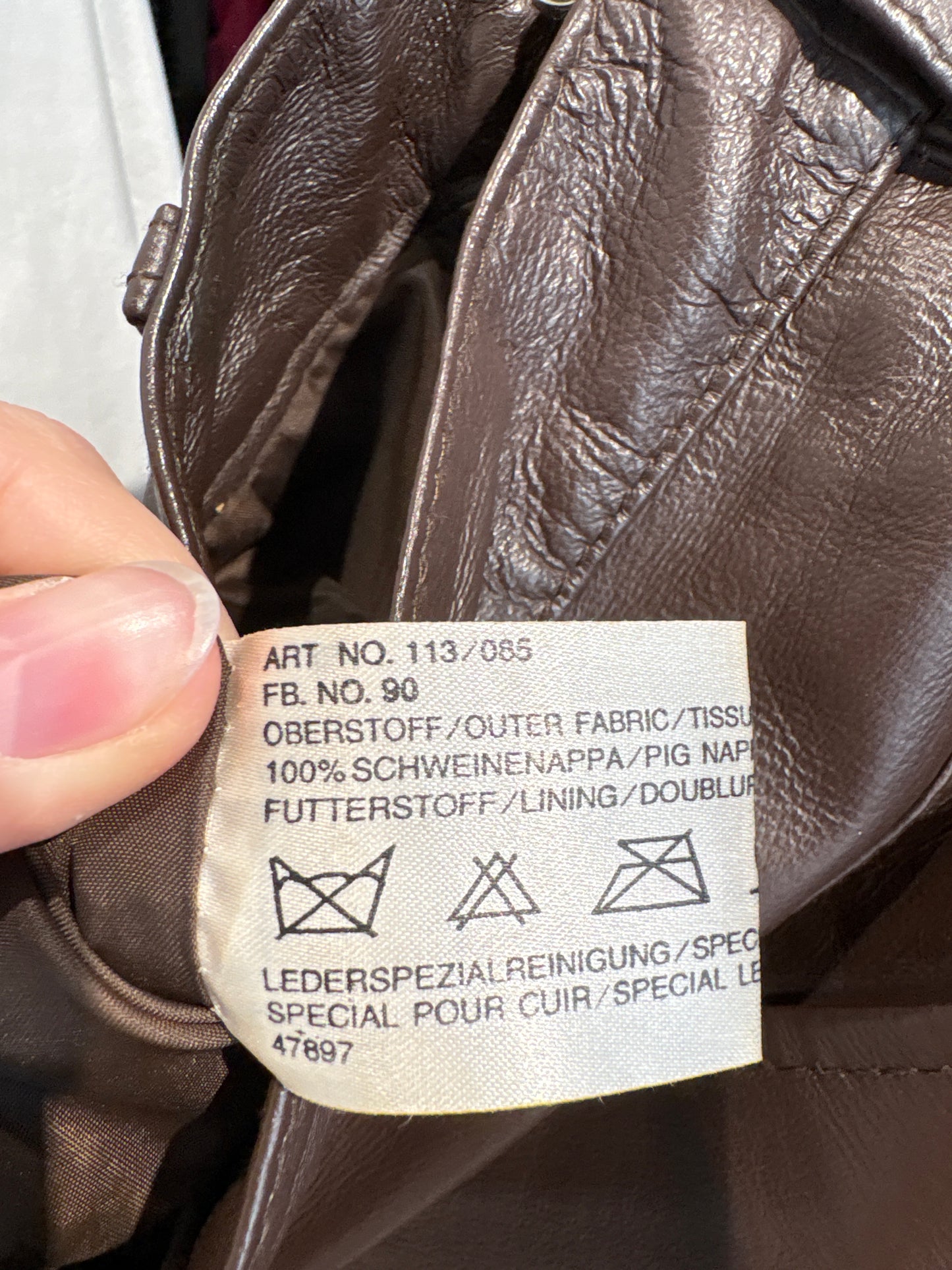 Pantaloni chocolate brown din piele naturală moale cu talie înaltă