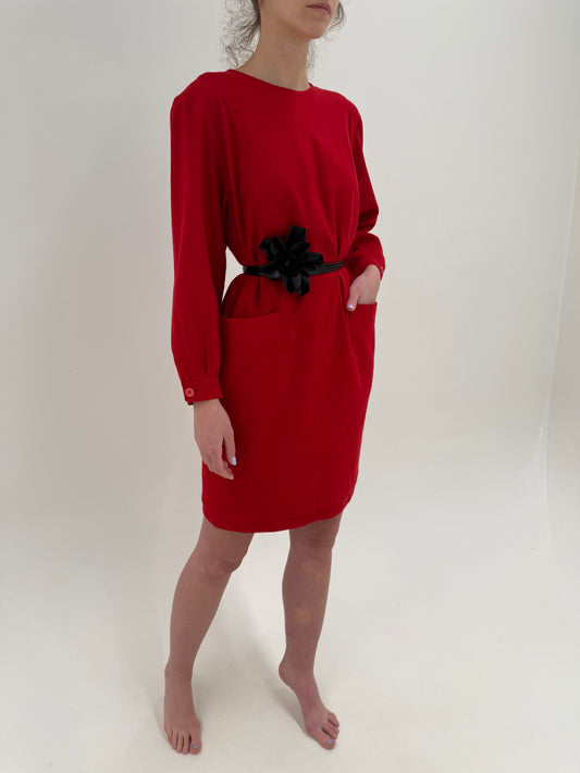 Rochie vintage ultra luxury din stofă de lana excepțională Giorgio Armani