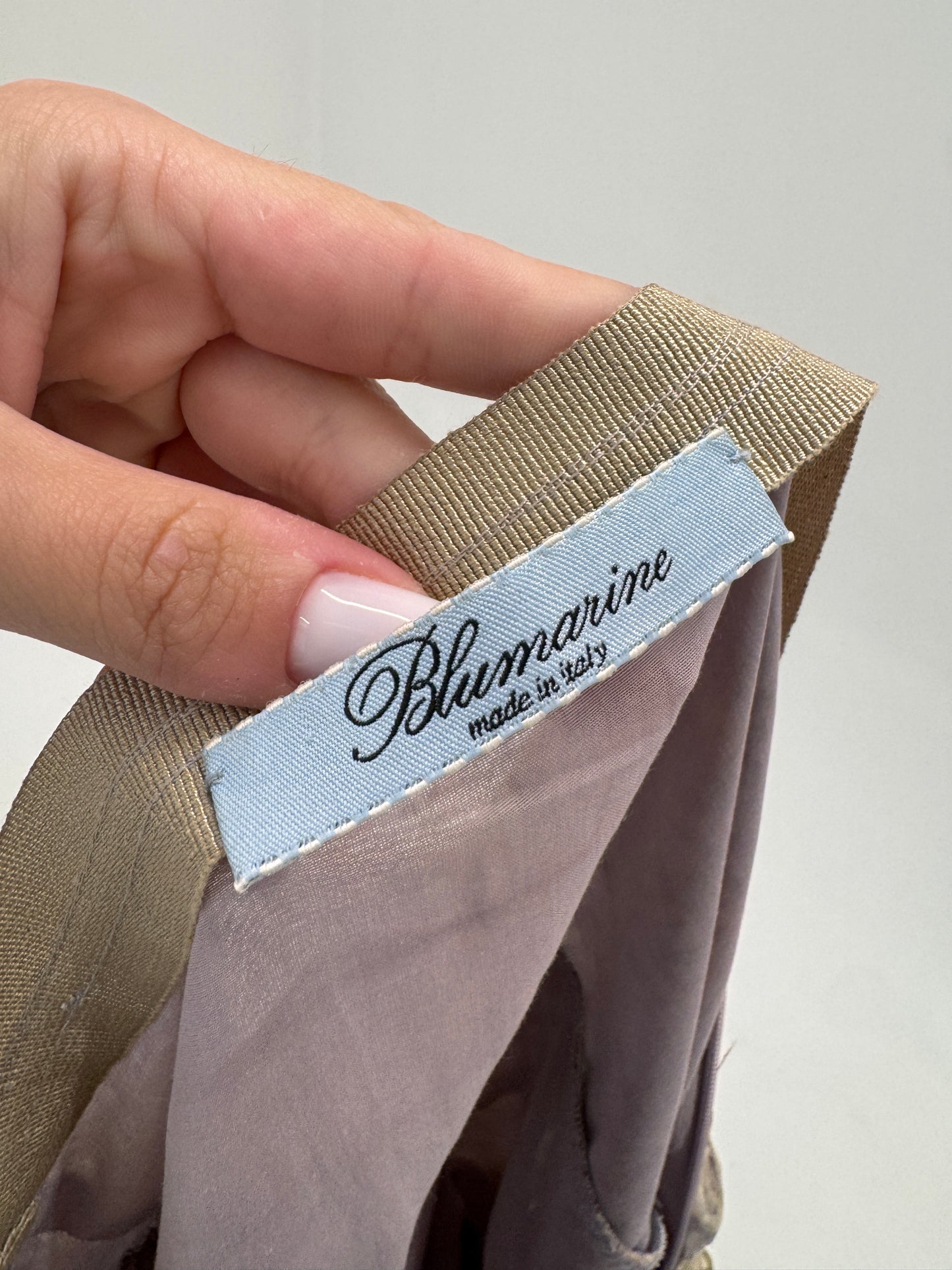 Fustă luxury Blumarine din plise de mătase naturală în culori pudrate