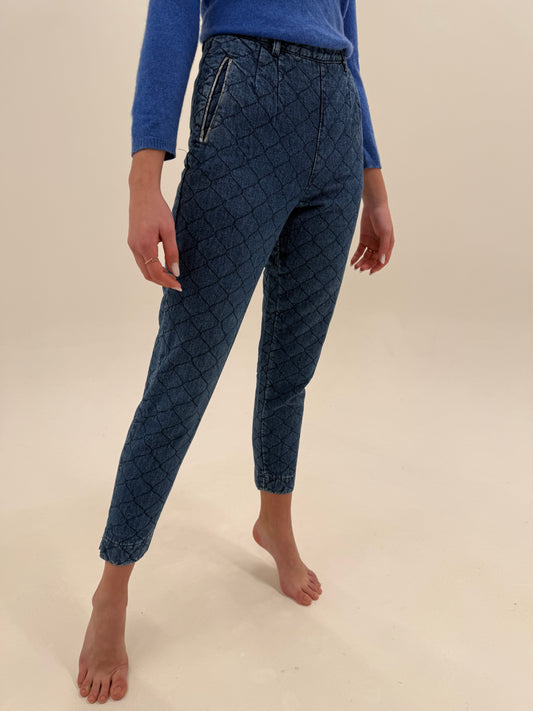 Jeans vintage deosebit petite matlasat cu talie ultra ultra înaltă