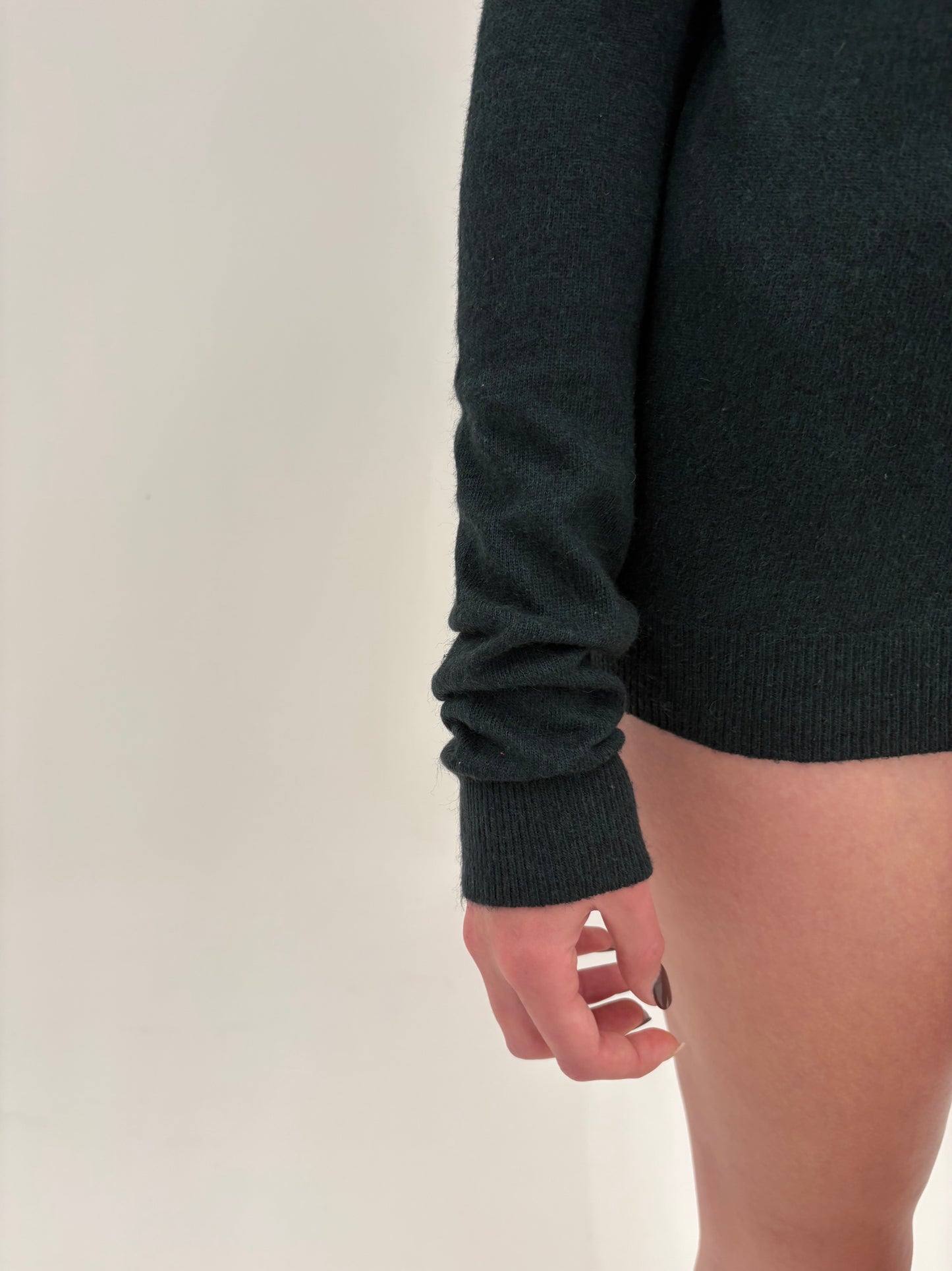 Maleta dark forest green din cașmir