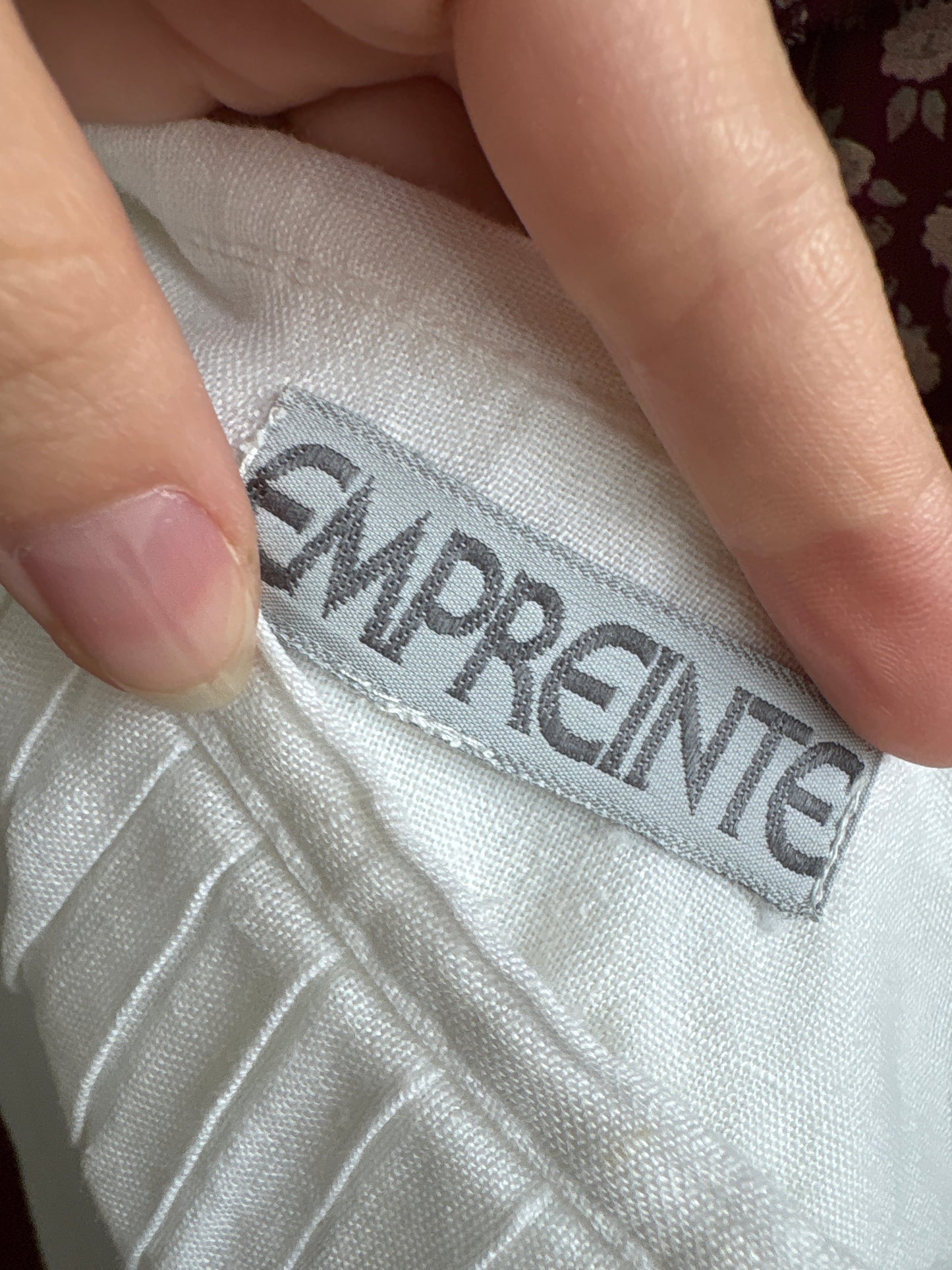 Fustă vintage din in premium cu talie ultra înaltă și broderie anglaise