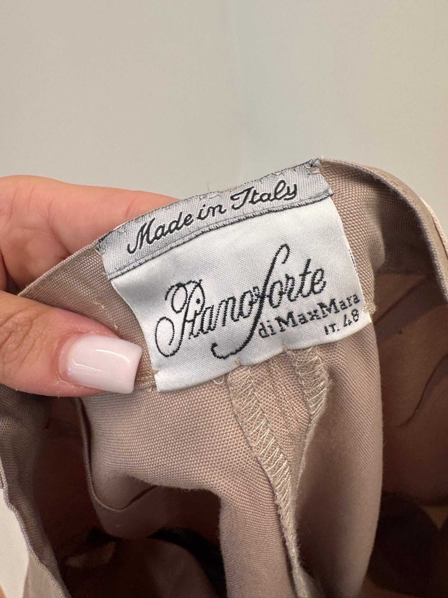 Fustă clasică Max Mara Safari camel din canvas de bumbac cu influențe casual