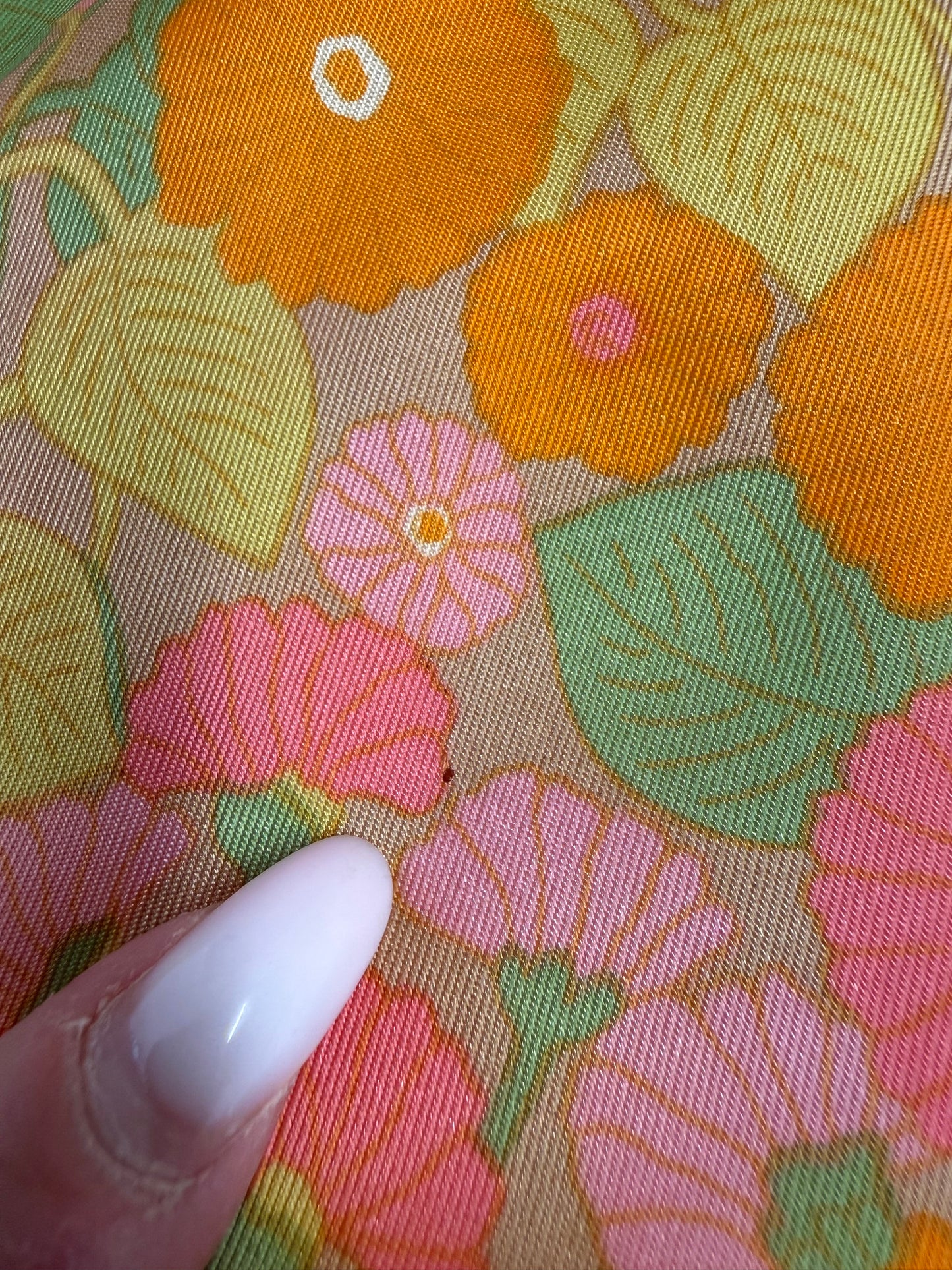 Rochie old vintage anii 60 în culori superbe din mix de mătase naturală