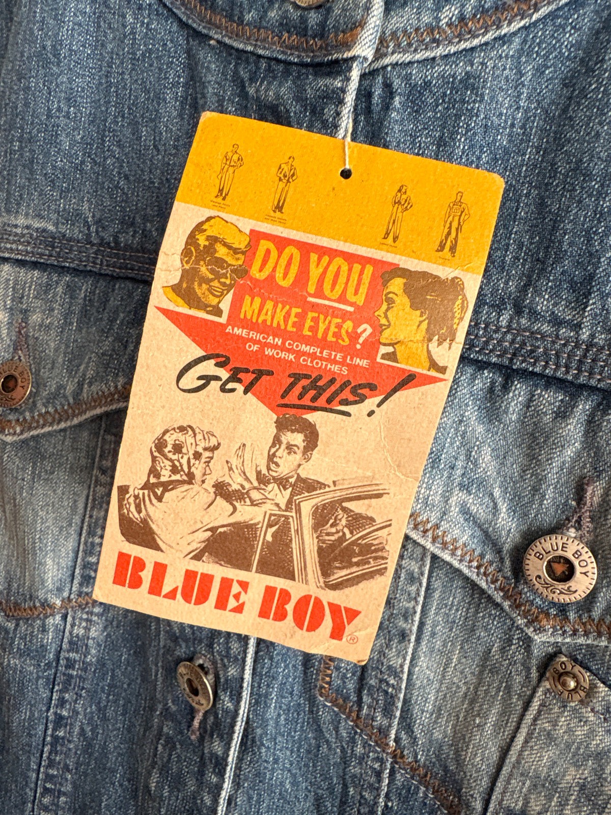 Geaca vintage new old stock de jeans nouă cu etichetă cu toggle closure