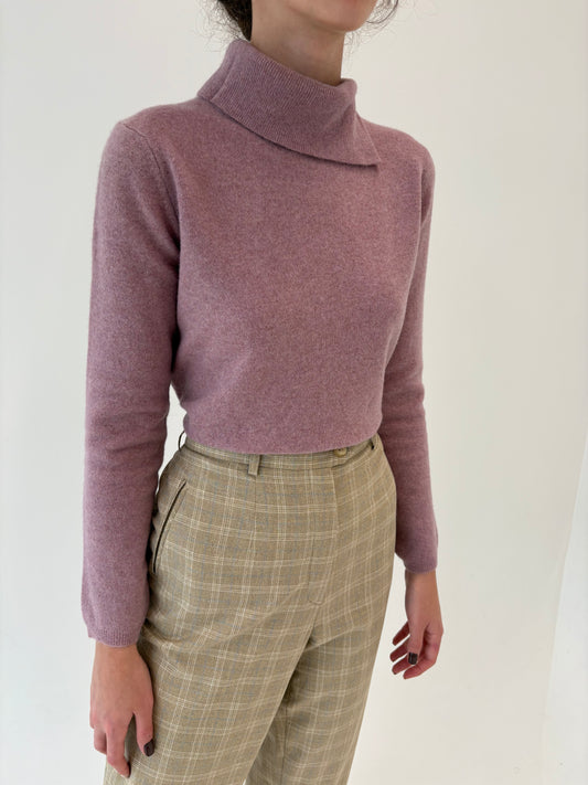 Maleta dusty pink din lana merino extafina de gramaj mare