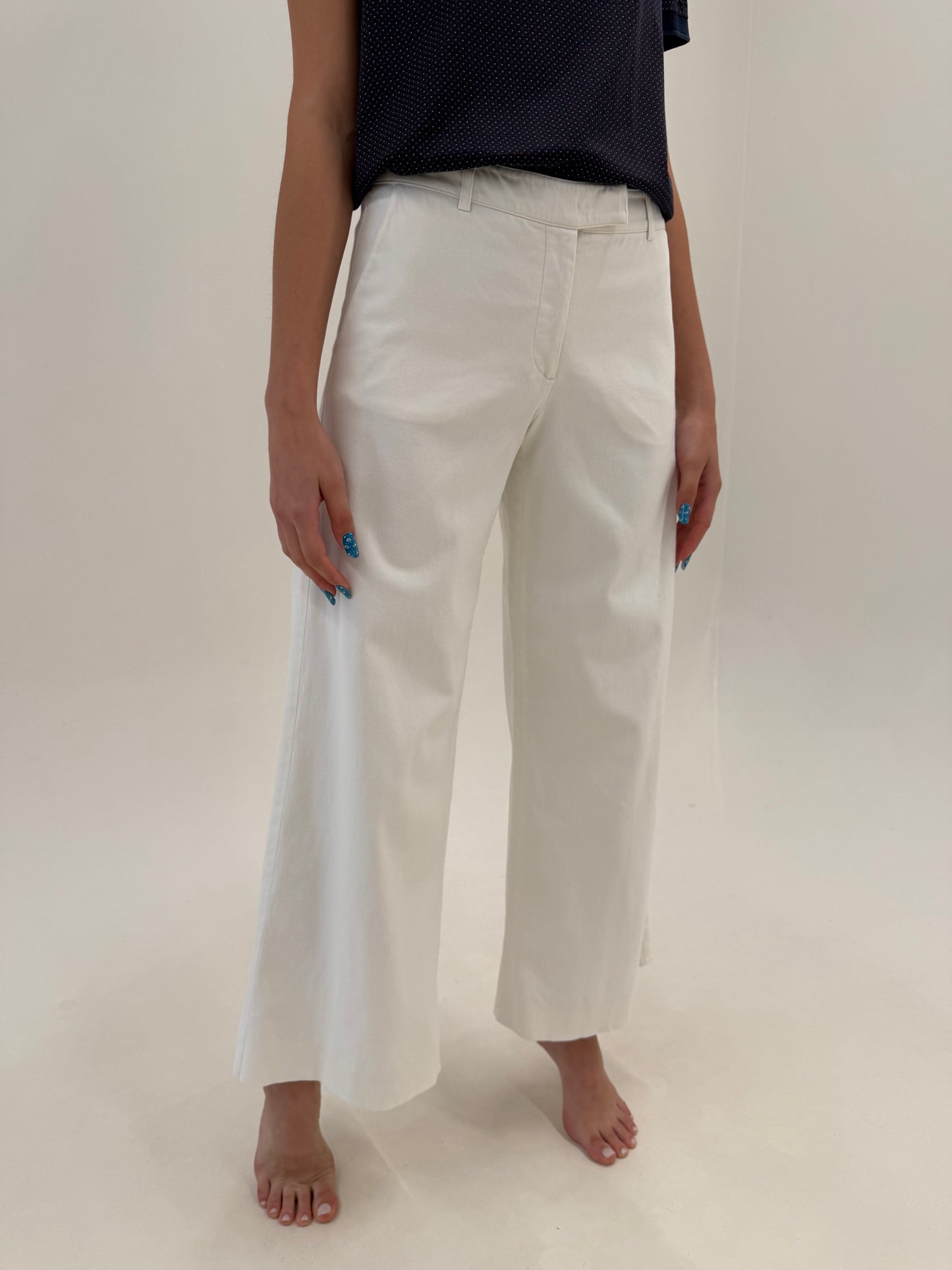 Pantaloni palazzo Armani din poplin ultra confort