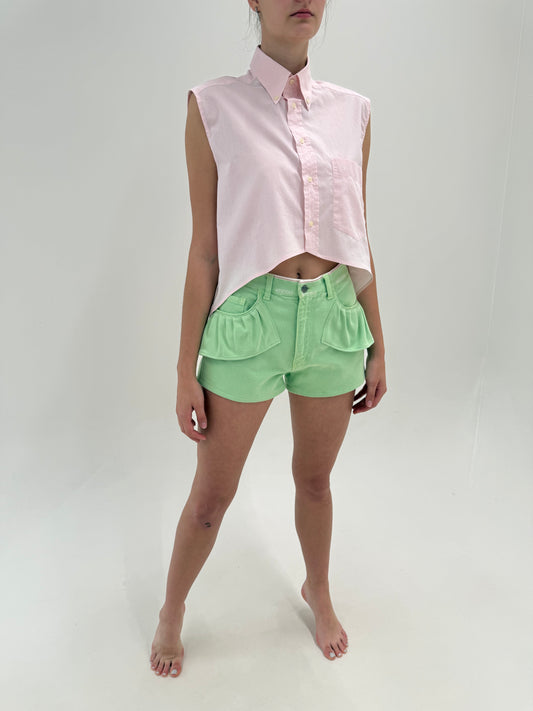 Pantaloni scurți din jeans Moschino pistachio green