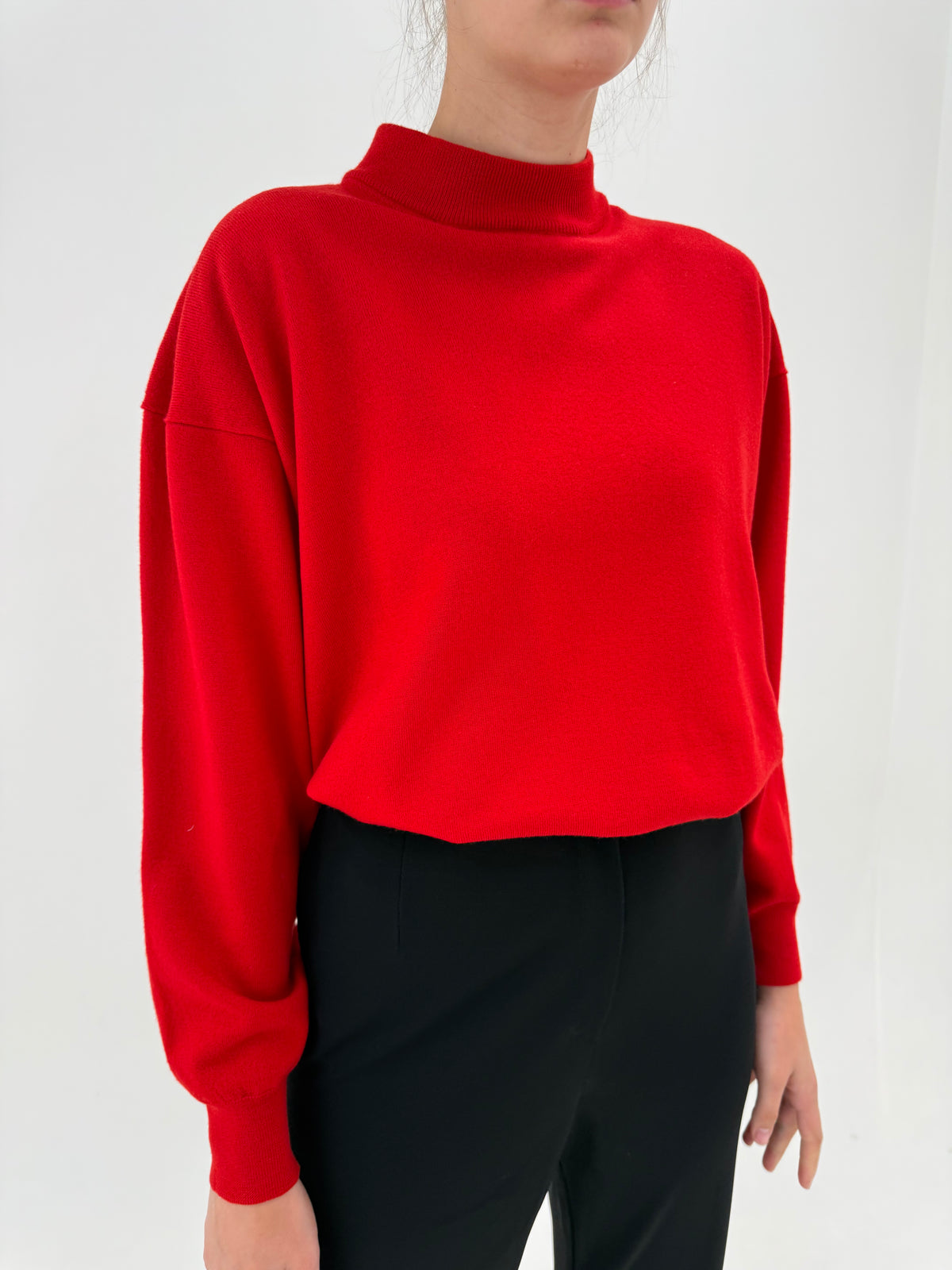 Maleta chimney Yves Saint Laurent vintage din lana extrafina în croi lejer