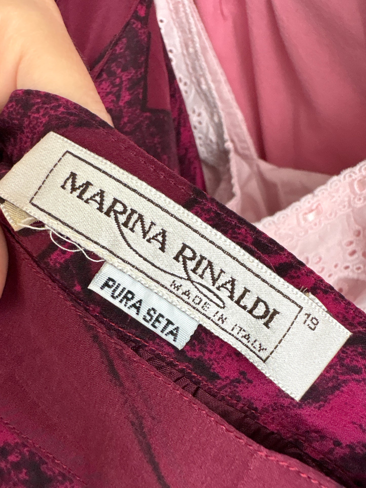 Fustă de brand luxury italian Marina Rinaldi din mătase naturală cu talie mai generoasă