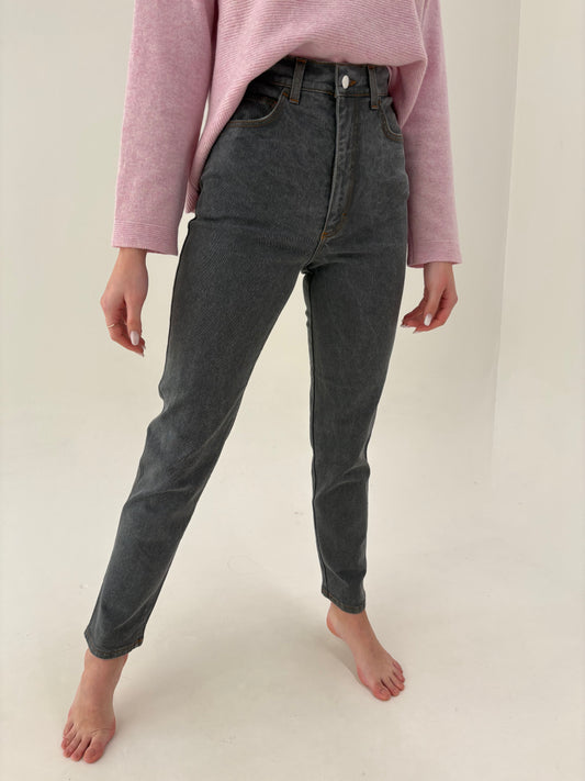 Jeans ultra premium vintage super modelatori din jeans gros cu talie ultra înaltă