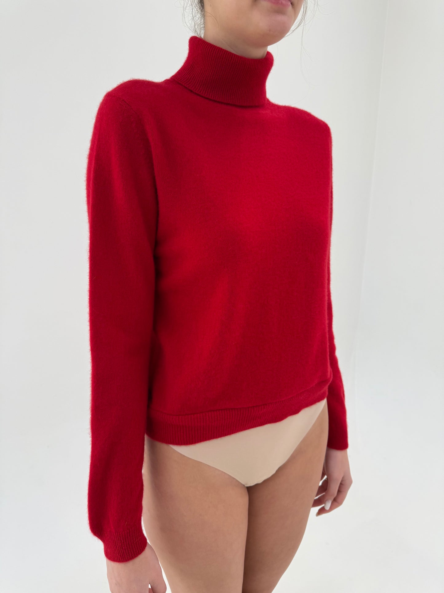 Maleta cherry red din cașmir