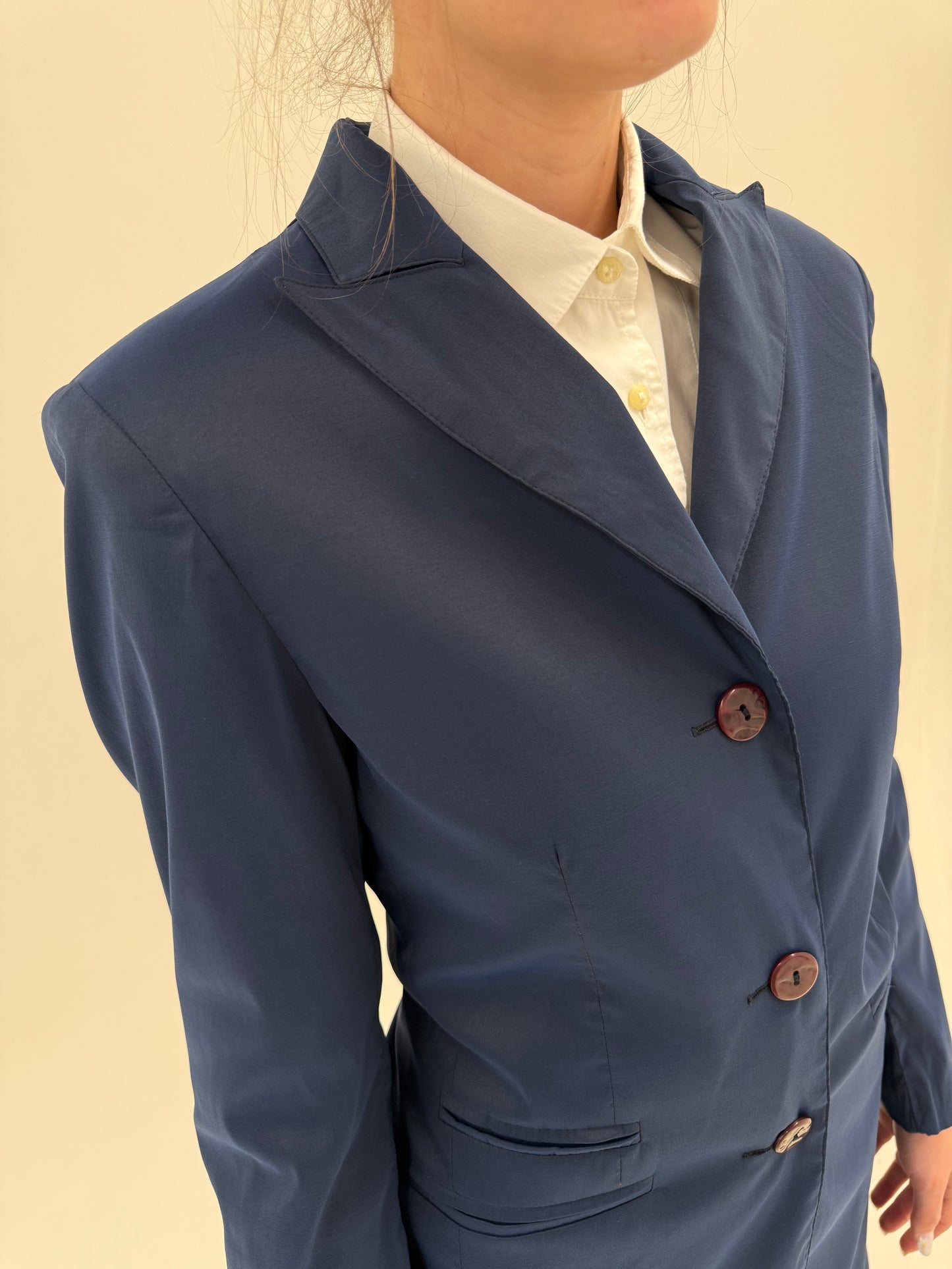 Pardesiu ultra subțire in croi super lung cambrat Navy blue