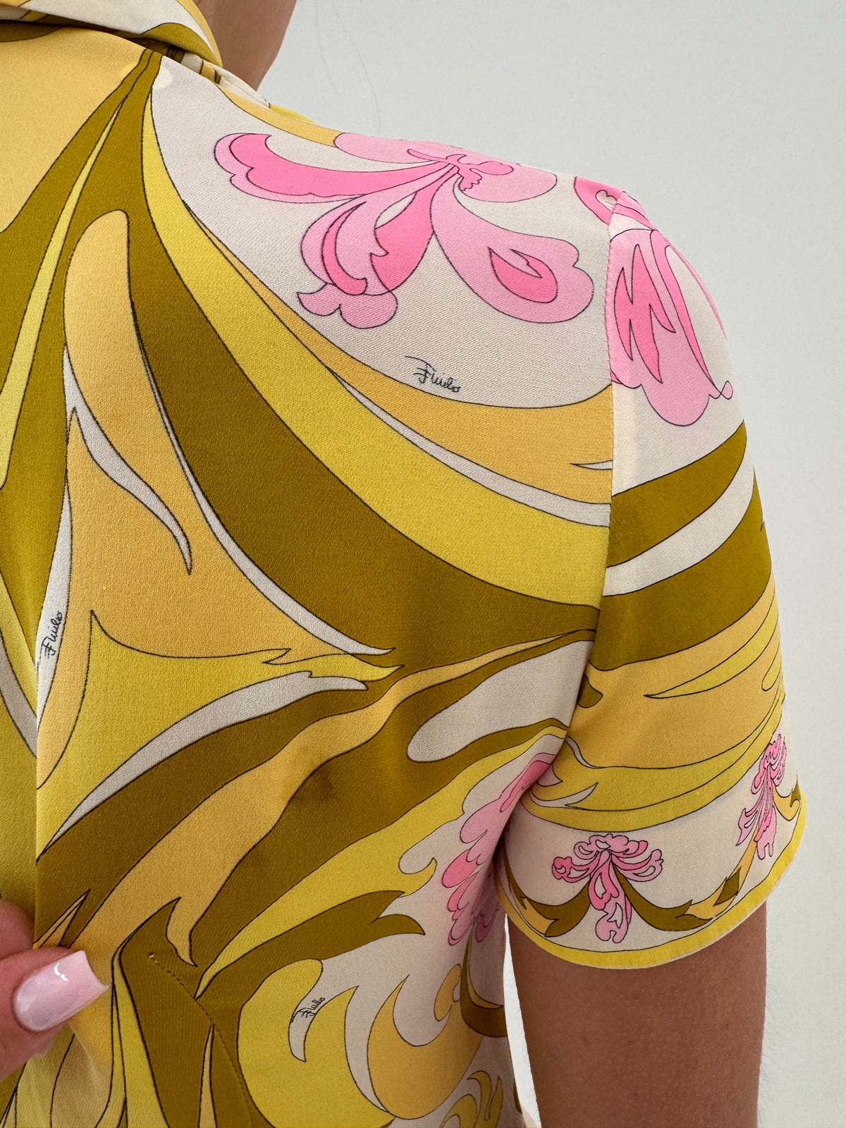 Cămașa Emilio Pucci din mătase naturală pcu print specific brandului