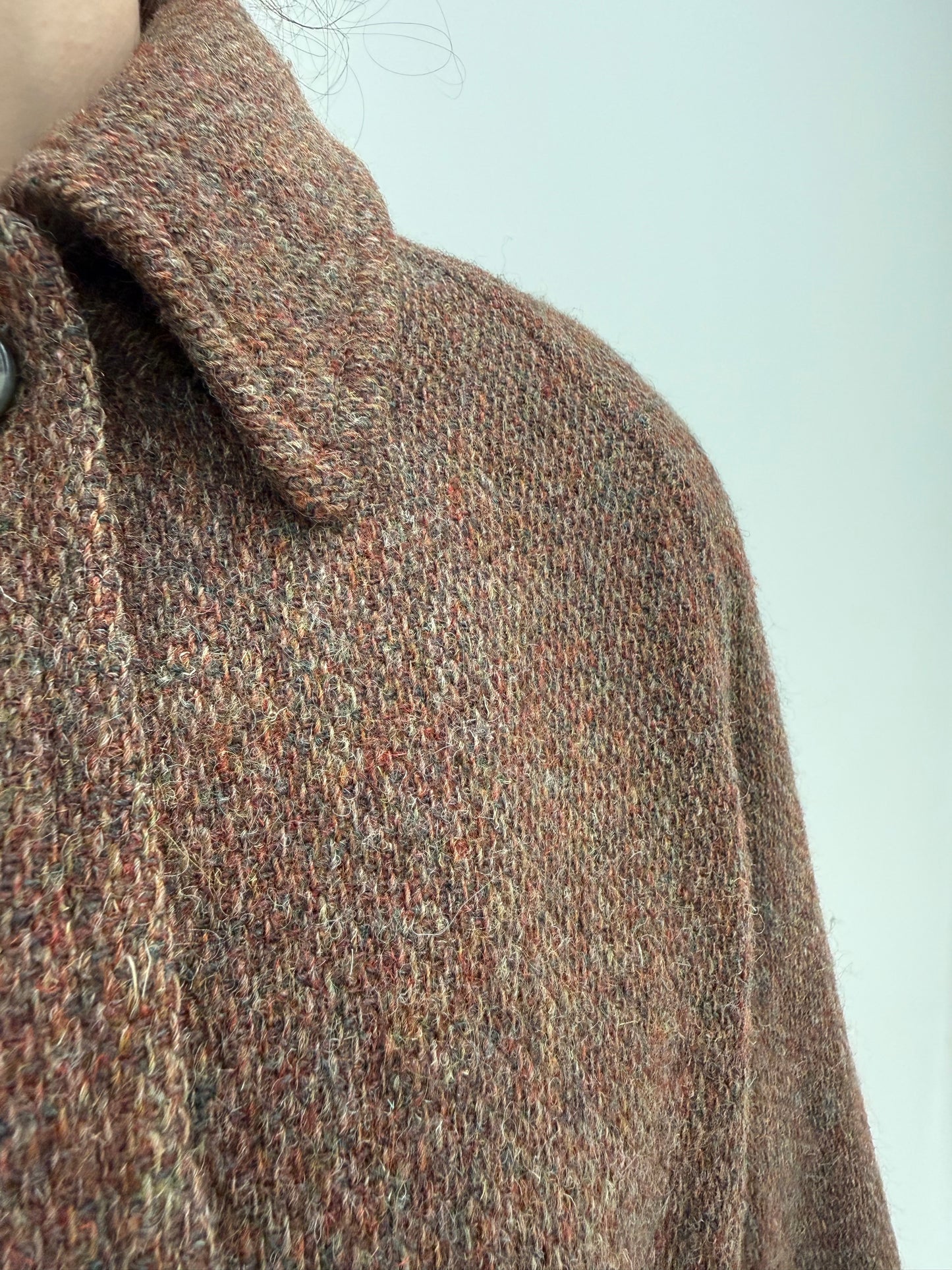 Palton old vintage Burberry de colecție din tweed gros de lana