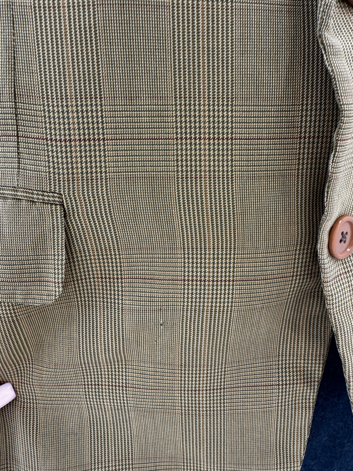 Sacou Burberry vintage în carouri fine din stofă de bumbac