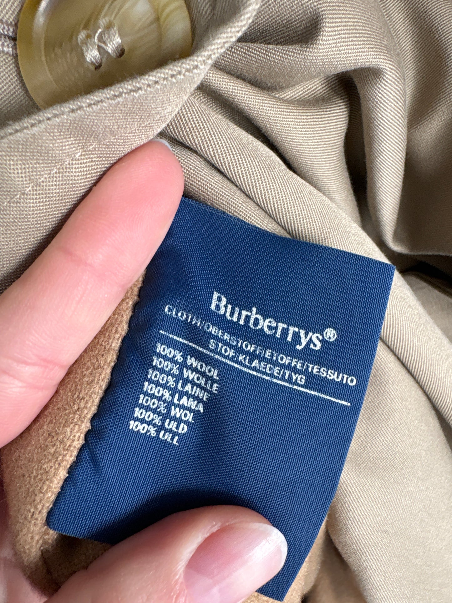Trench vintage Burberry cu liner interior din lana detașabil pentru tranziție sezonieră