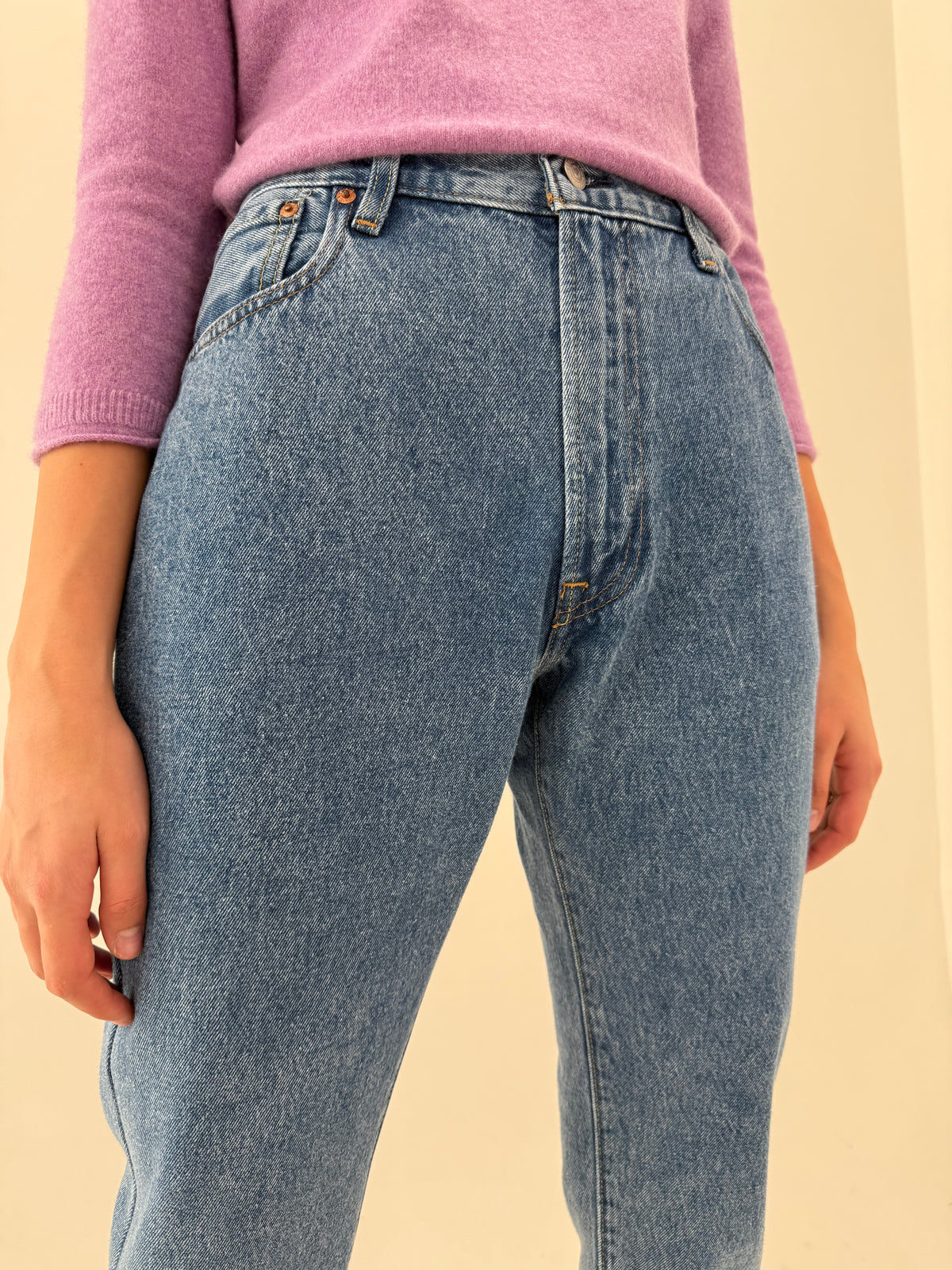 Jeans Levi’s 551 cu talie ultra înaltă din bumbac gros cu cânepă