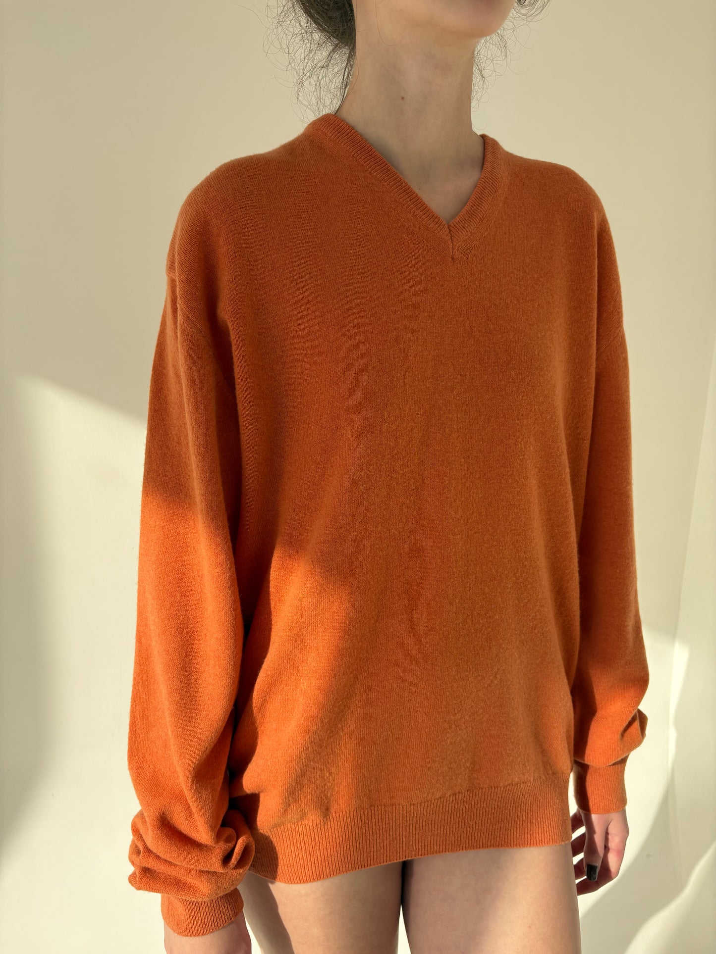 Pulover tall oranj 80% lana merino exrafina