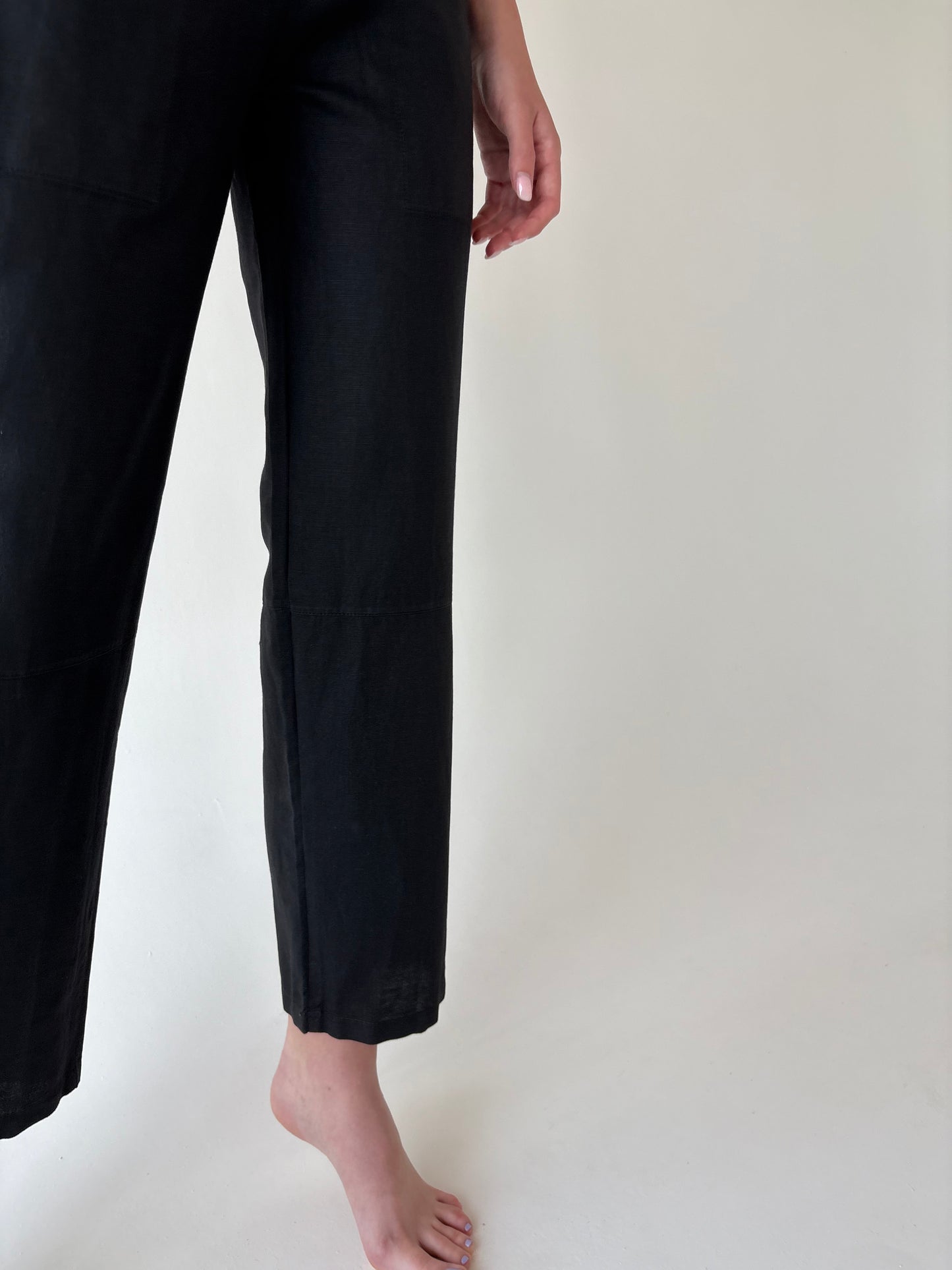 Pantaloni italienești din pânză de in și bumbac