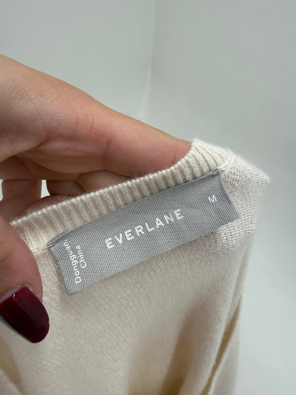 Pulover din cașmir butter white crew neck