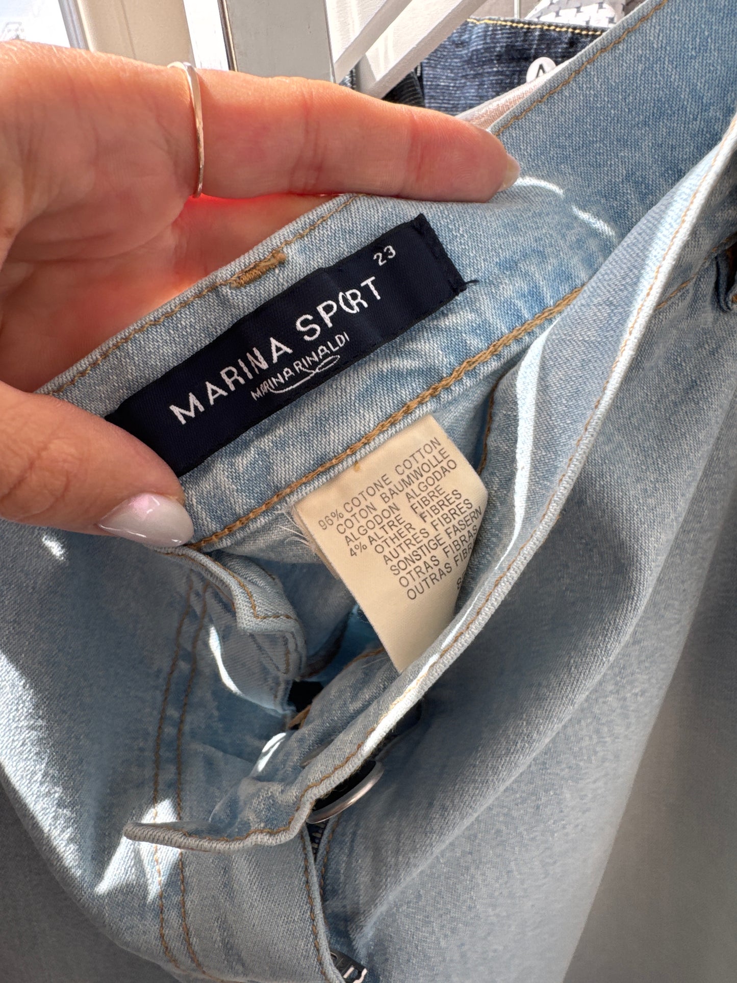 Fustă A-line de brand luxury plus size Marina Rinaldi  din jeans moale