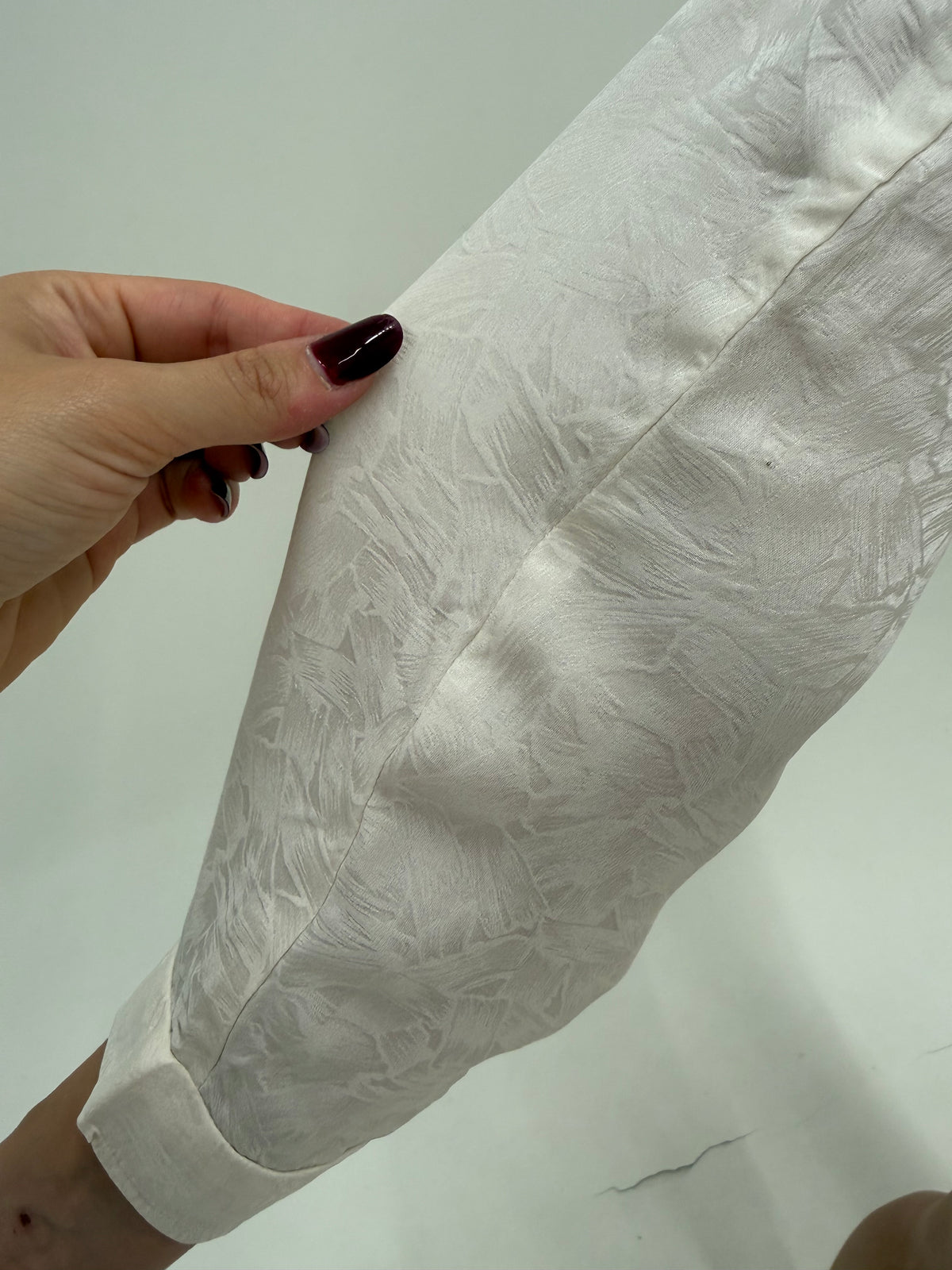 Cămașa vintage din mătase naturală cu print jacquard în croi lejer