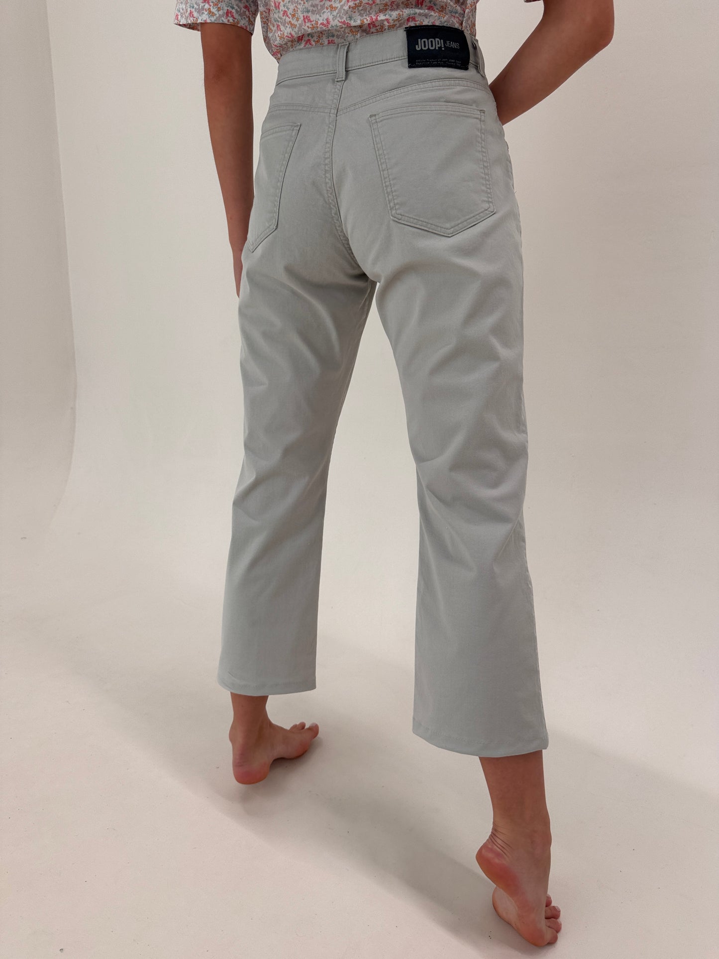 Pantaloni Joop de vară silver gray din bumbac premium modelator petite