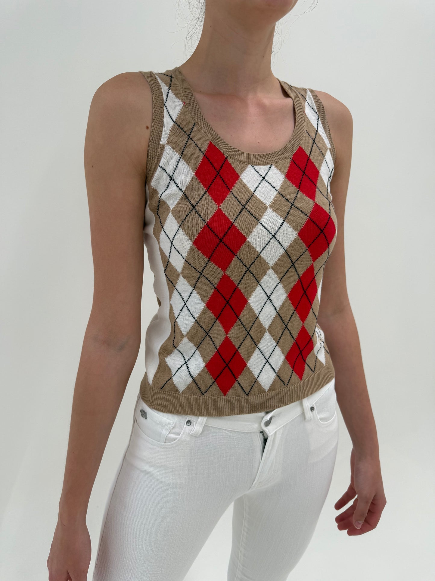 Top Burberry nou cu eticheta din jerse  camel de vară în croi clasic