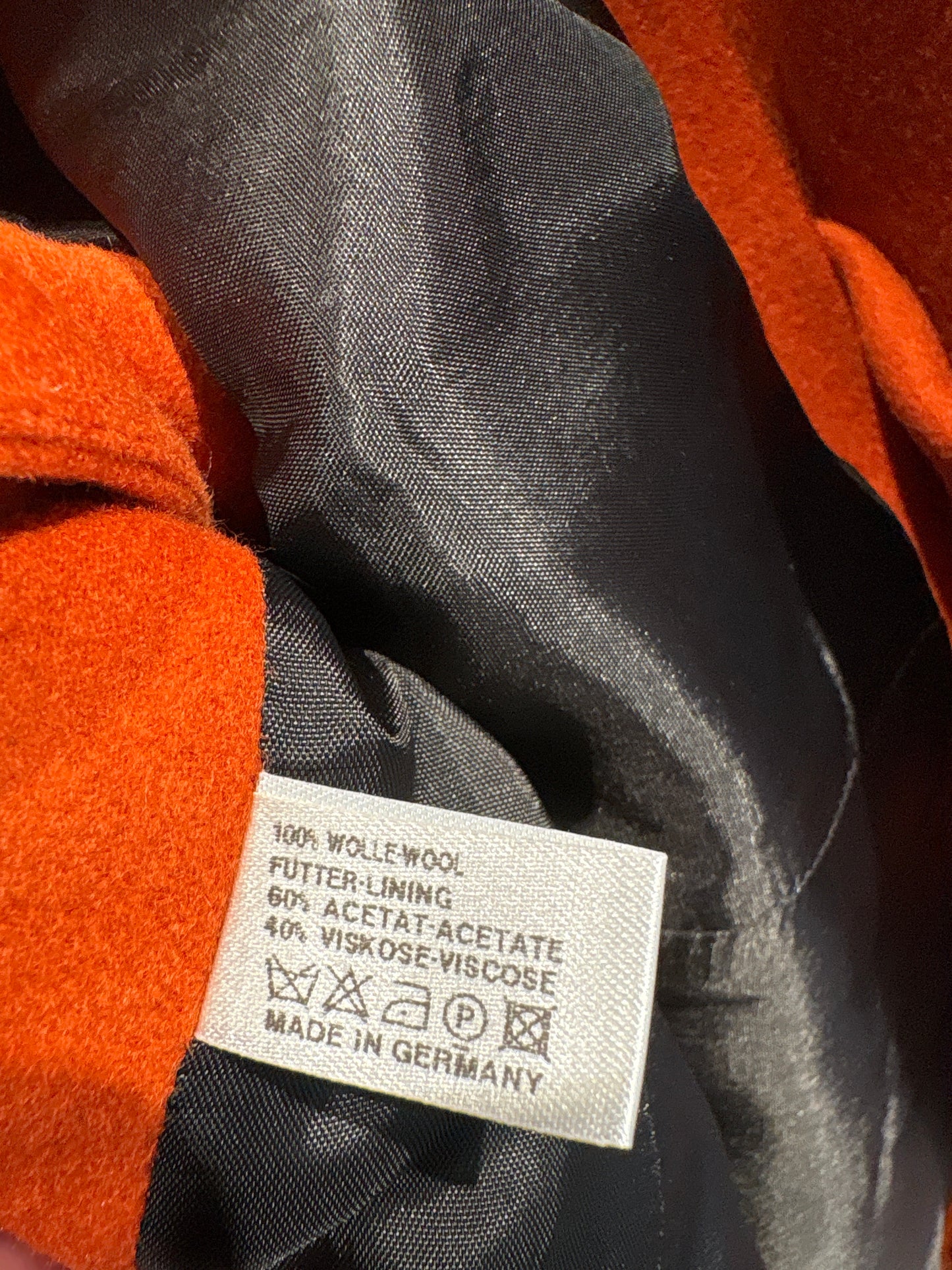 Sacou usor cambrat oranj din lana extrafina