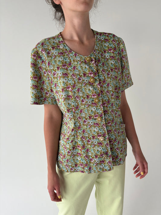 Sacou vintage din in structurat căptușit cu mătase naturală