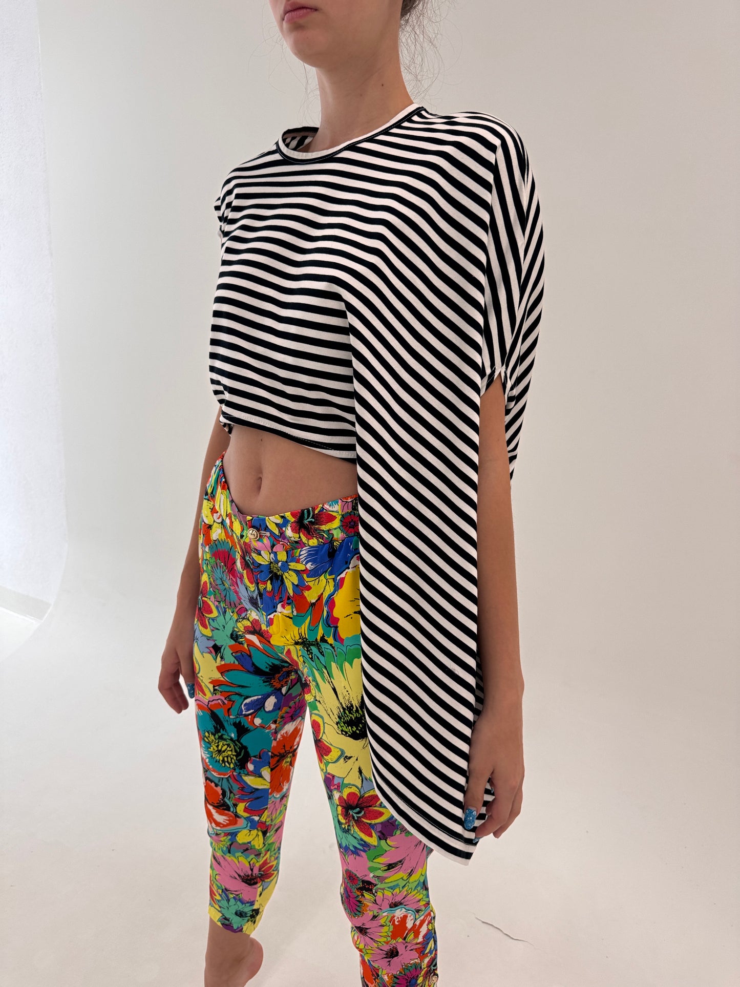 Top asimetric de arhivă Junya Watanabe Comme des Garçons în dungi